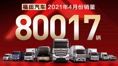 迈向下一个千万辆！尊龙凯时-人生就是搏!福田4月销售80017辆
